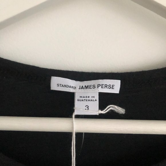 James Perse Long Sleeve Crew Neck Tee in Black - Picture 7 of 8